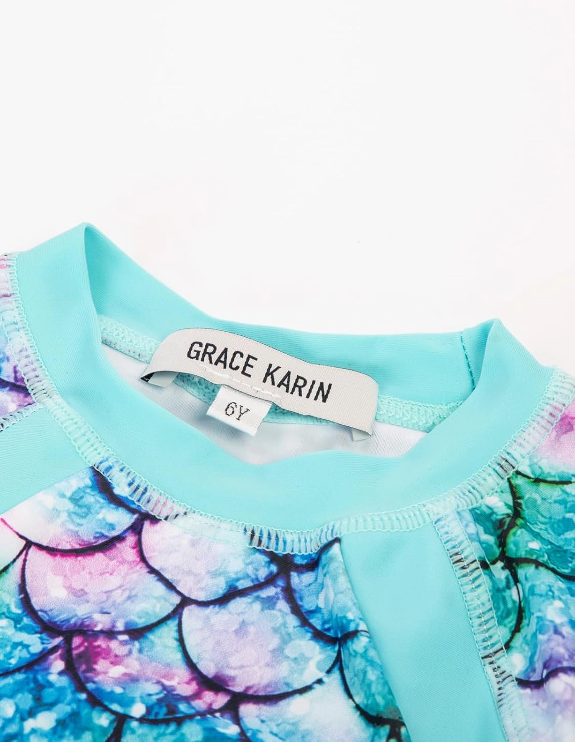 GRACE KARIN Girls Swimsuit Girls Long Sleeve Rash Guard 3-Pieces Bathing Suit 5-12Y