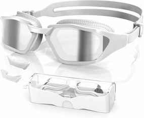 Greatever Sleek Swim Goggles Unisex-Adult, UV400 Protection Swimming Goggles, HD Wide View Goggles, Anti Fog No Leakage