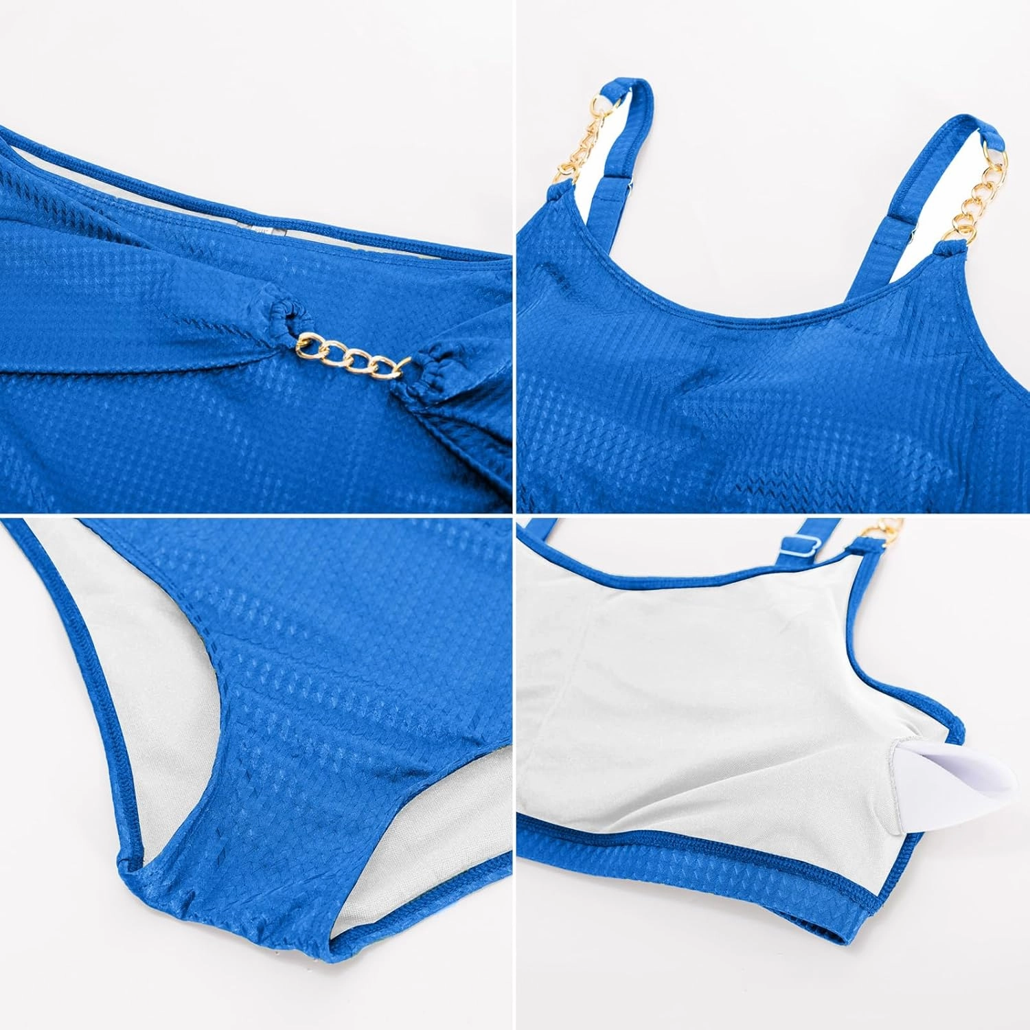 Hanna Nikole Women Plus Size Bikini Sets High Waist Tummy Control Ribbed Texture Swimsuit