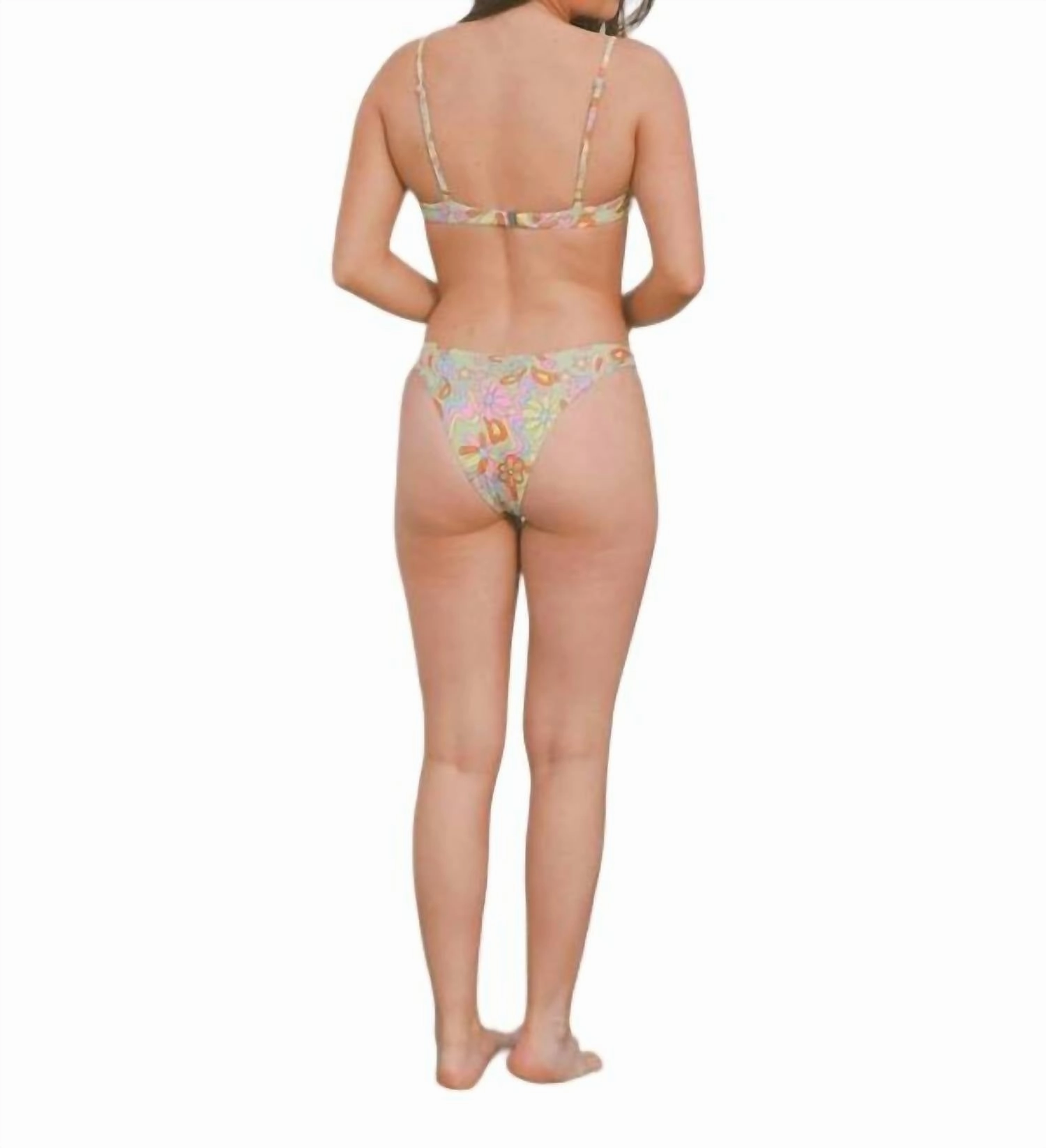 Happy As Can Be Suit Bikini Top In Green Multi