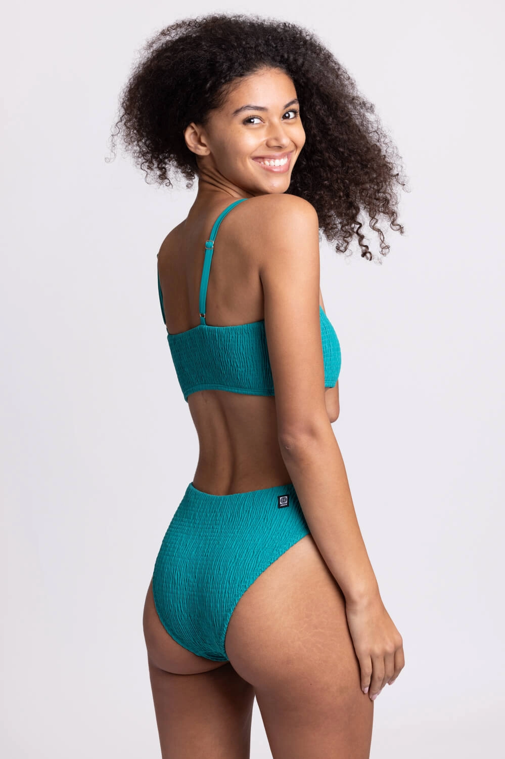 Hazel Smocked Bikini Bottom - Palm