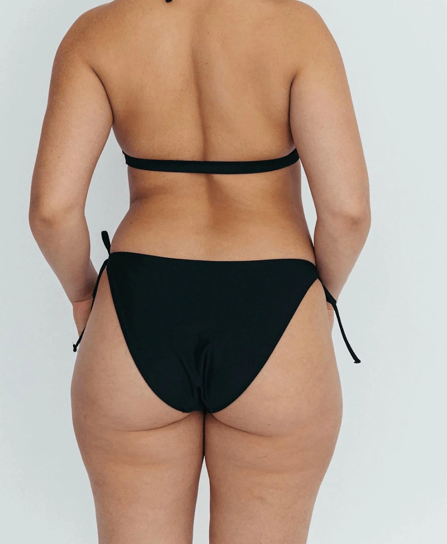 Heidi Tie Side Swim Bottom In Black