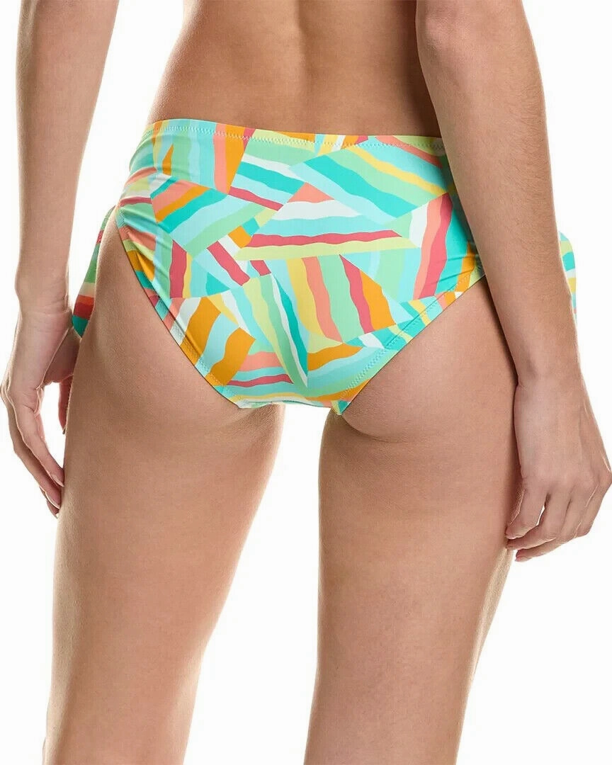 Helen Jon Soft Tie Tunnel Bikini Bottom Women's XS Multi Stretch Hipster ERK566