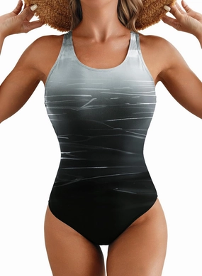 Herseas Women One Piece Swimsuit Crisscross Back Slimming Bathing Suit Tummy Control 2025 Summer Athletic Beachwear
