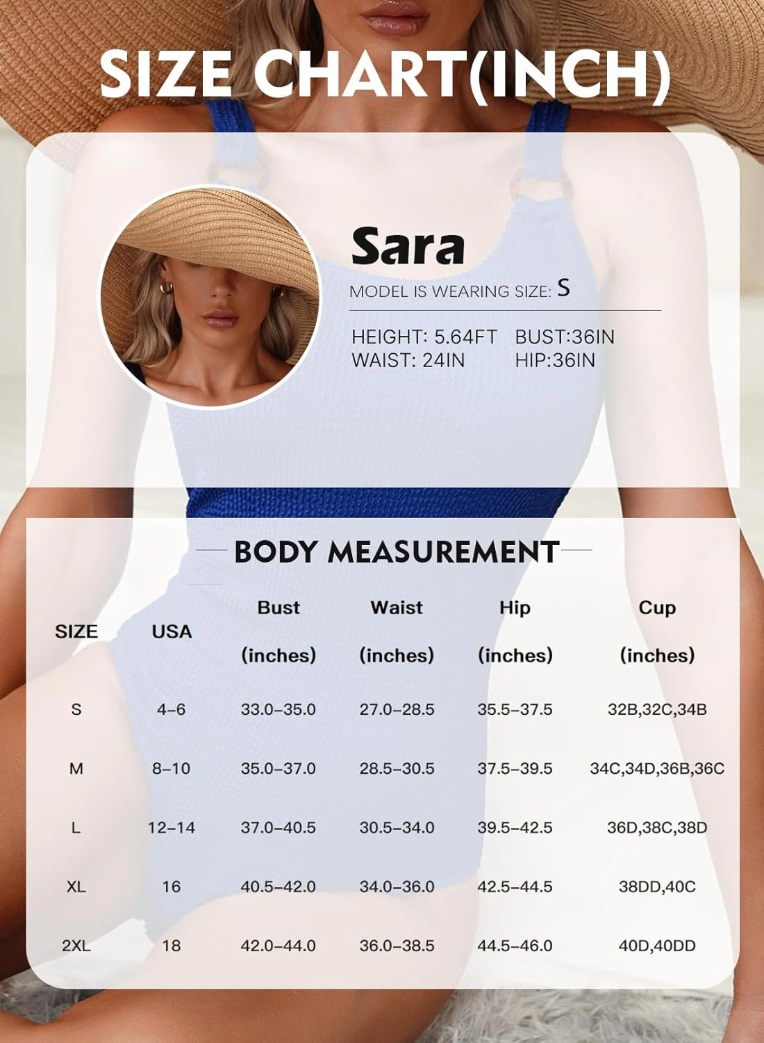 Herseas Women's One Piece Swimsuit Solid Ribbed Padded O Ring Wide Straps Scoop Neck Summer Tummy Control Bathing Suit