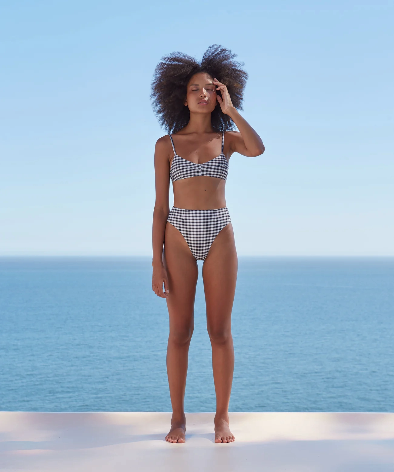 High Leg Hot Pants Bikini Bottom in Vichy