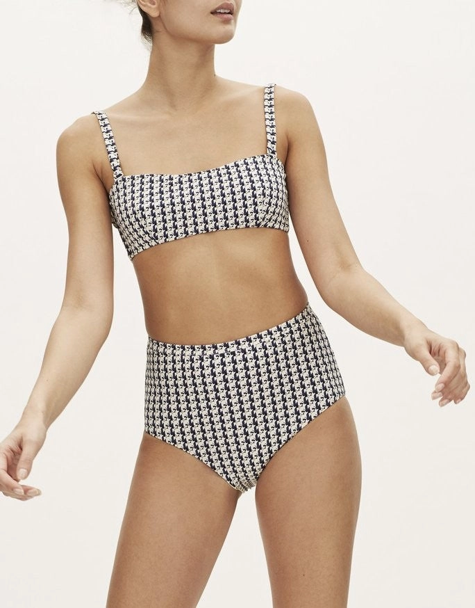 High Waisted Bikini Bottom in Compact Navy