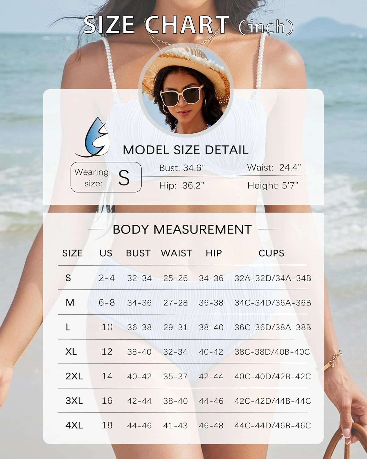 High Waisted Bikini Sets for Women 2 Piece Underwire Swimsuits Tummy Control Bathing Suit Bandeau Teen Girl