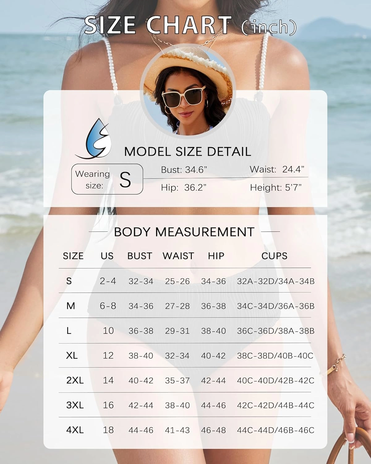 High Waisted Bikini Sets for Women 2 Piece Underwire Swimsuits Tummy Control Bathing Suit Bandeau Teen Girl