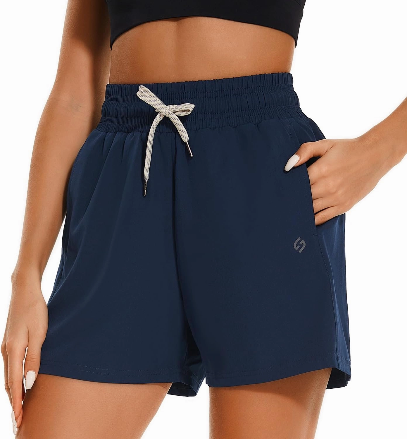 HODOSPORTS Women's 4'' Swim Shorts Quick Dry Board Shorts with Boxer Liner Pockets Swimsuit Bottoms