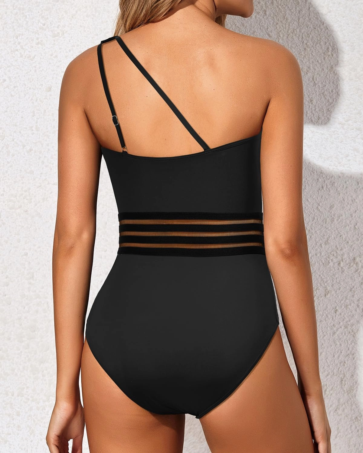 Holipick One Shoulder One Piece Swimsuit for Women Tummy Control Bathing Suits Modest Full Coverage Keyhole Swimwear