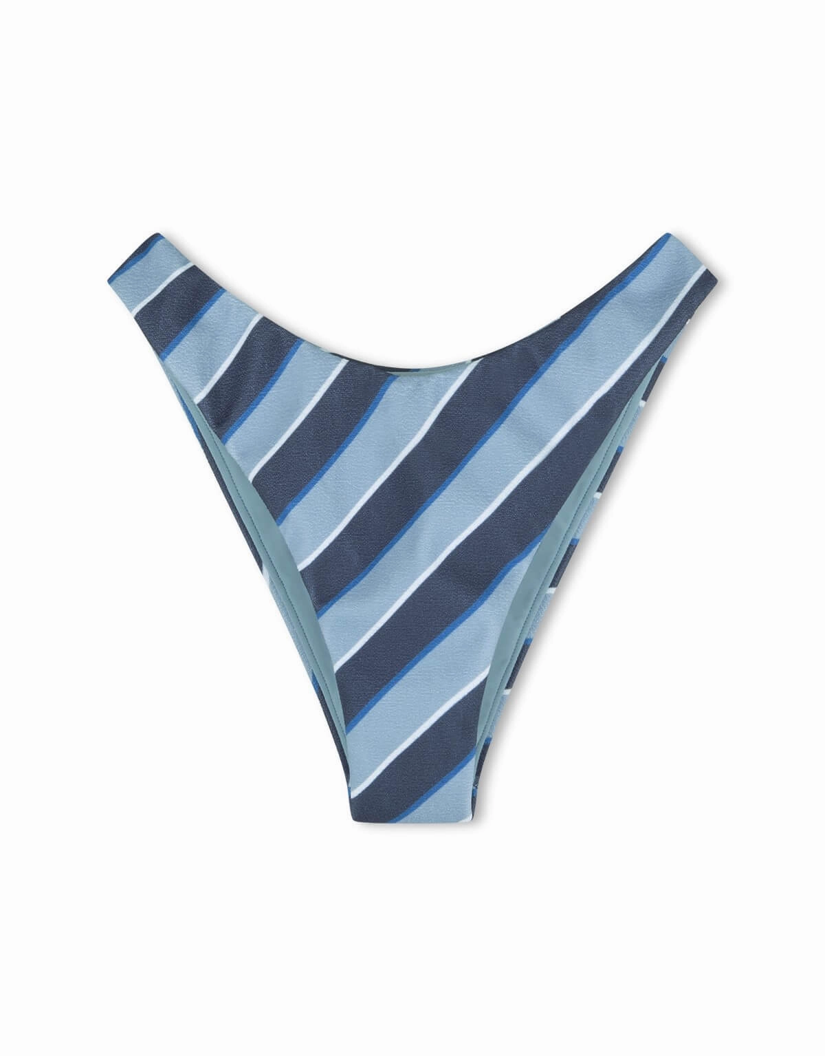 Horizon Stripe Textured Curve Bikini Bottom