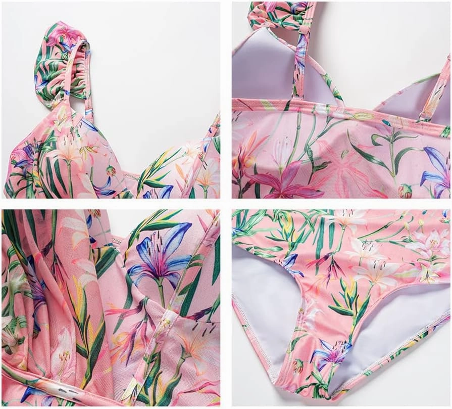 IBAKOM One Piece Swimsuit for Women with Matching Swim Long Skirt Sexy Push Up Bathing Suits Two Pieces Bikini Set