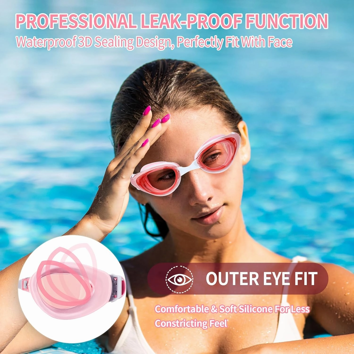 iGym Swim Goggles ShortSighted,Nearsighted Optical Swimming Goggles Anti-Fog UV Protection Adjustable Buckle For Women Men