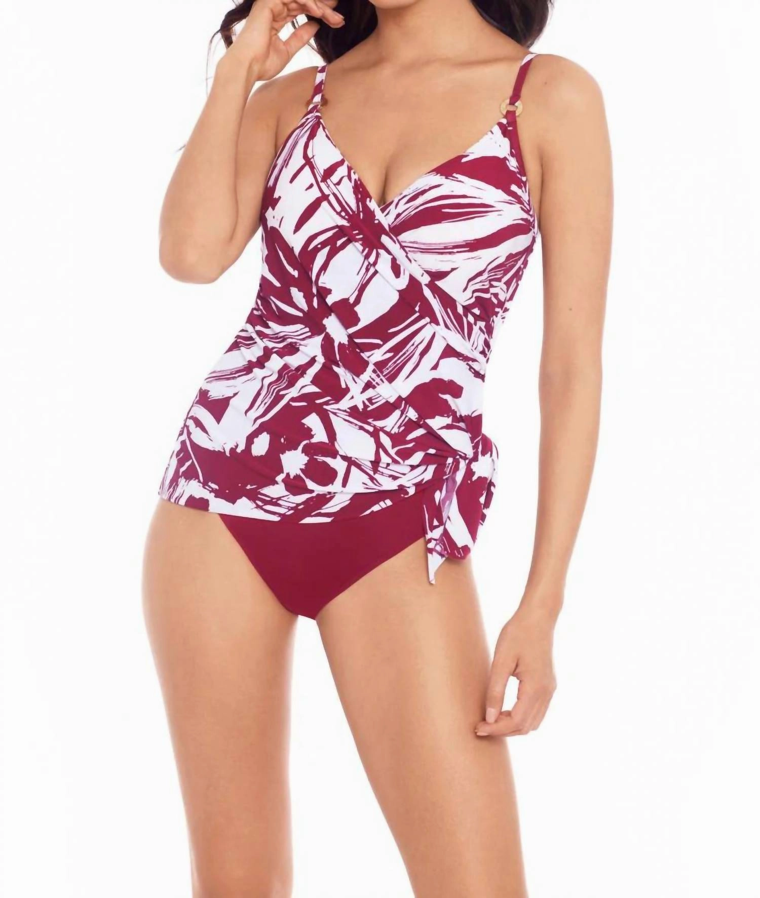 Impressionist Willow Swim Dress In Cherry