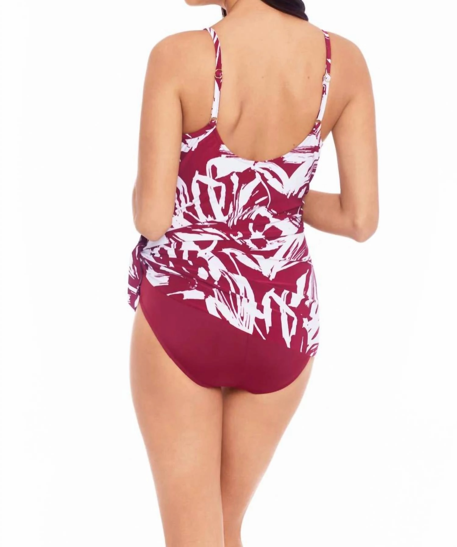 Impressionist Willow Swim Dress In Cherry