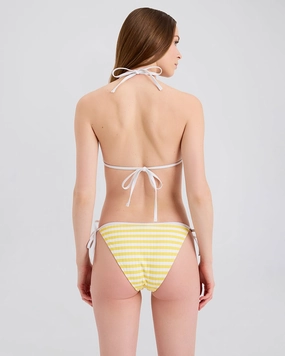 Iris Ribbed Bikini Bottom Lemon Stripe