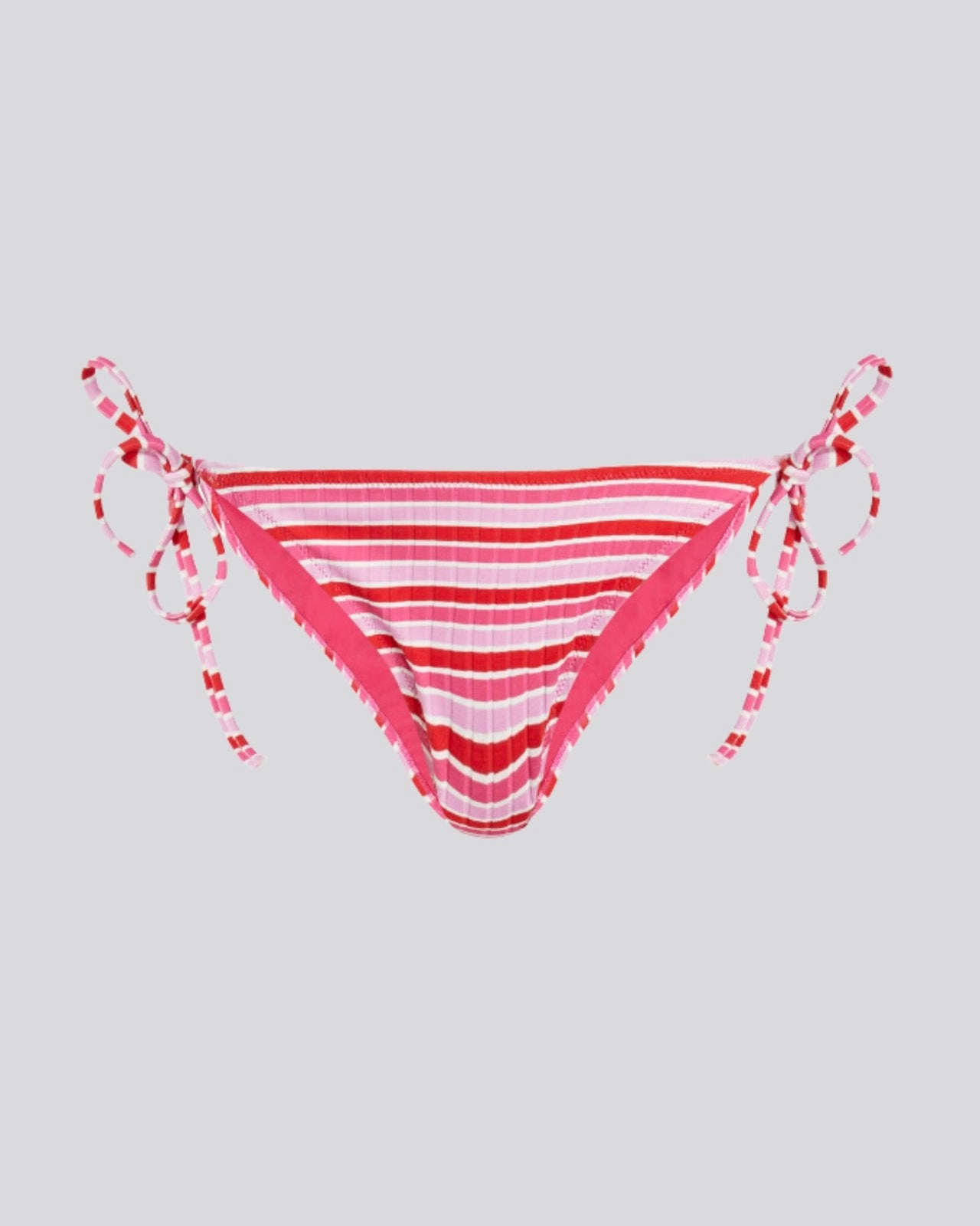 Iris Ribbed Bikini Bottom Pink Multi Stripe