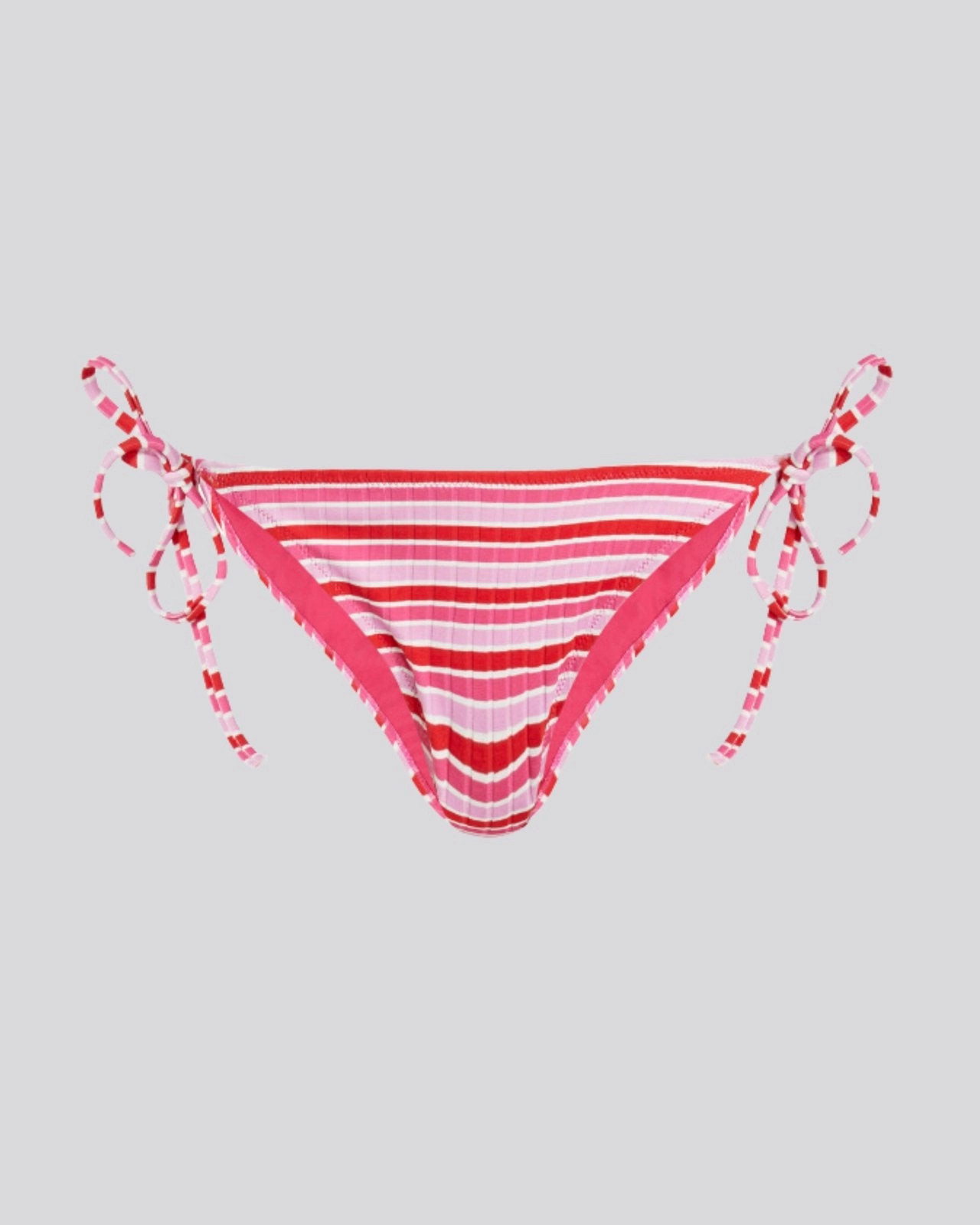 Iris Ribbed Bikini Bottom Pink Multi Stripe