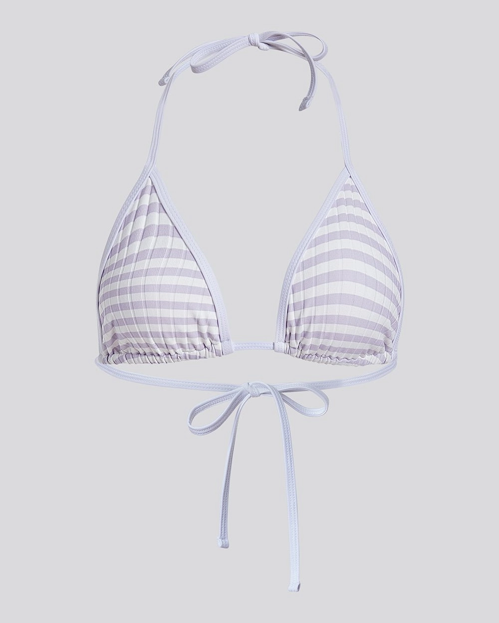Iris Ribbed Bikini Top Lilac Stripe