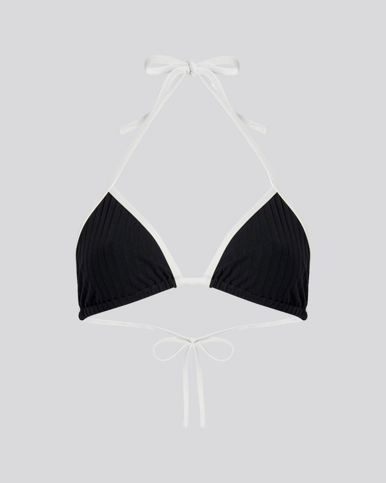 Iris Ribbed Bikini Top Noir / Optic White
