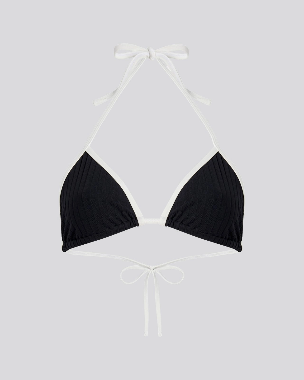Iris Ribbed Bikini Top Noir / Optic White