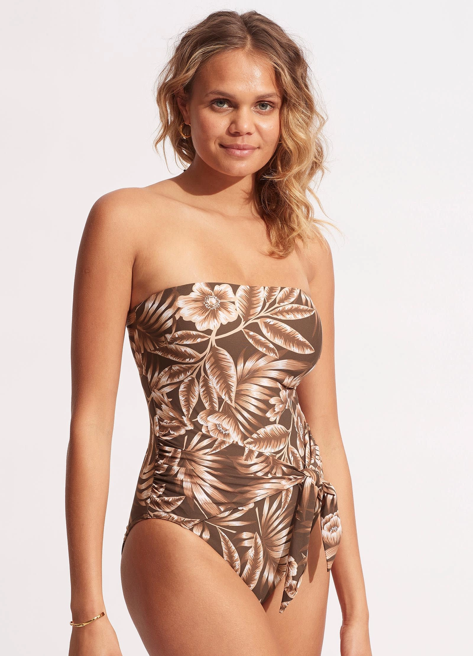 Island In The Sun DD Bandeau One Piece - Tiramisu