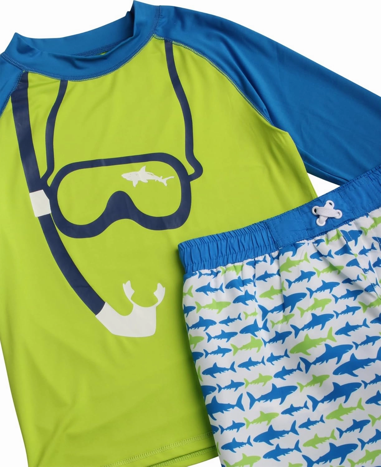iXtreme Boys Rash Guard Set - 4 Piece UPF 50  Quick Dry Long Sleeve Swim Shirt and Swim Trunks for Boys (Sizes: 5-14)
