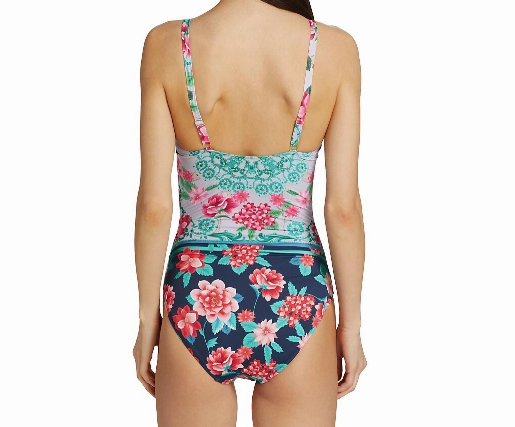 Japer Ruched One Piece Swimsuit In Multi