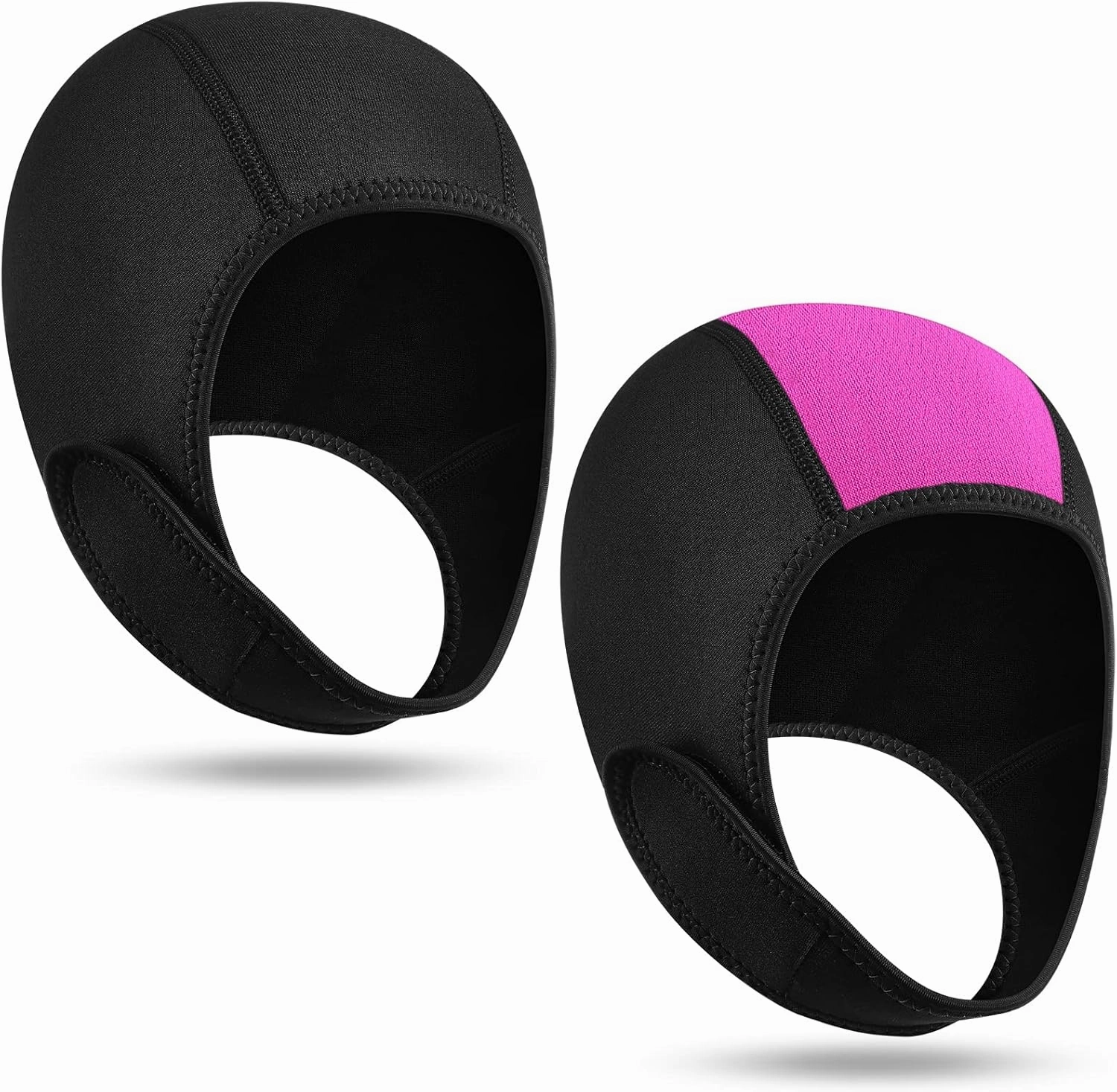 Jecery 2 Pcs Neoprene Diving Hood Thermal Wetsuit Hood Cap Swim Caps with Chin Straps Snorkeling Neoprene Surf Beanie 2.5 mm Diving Headgear for Men Women Sailing Water Sports