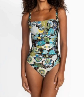 Jenn Ruched One Piece In Jenn Glittery