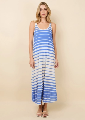 Jessica Dress Marina Blue Sunset Stripe