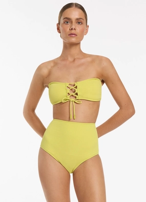 Joali Tie Front Bandeau Bikini Top - Zest