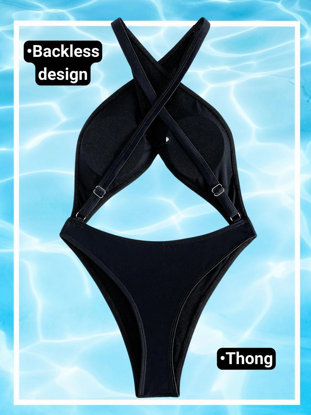 Kaei&Shi Sexy One Piece Swimsuit for Women,Cut Out Criss Cross Bathing Suit,Thong Monokini Swimsuits