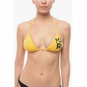 Karl Lagerfeld Logo Printed Triangle Bikini Women's Top