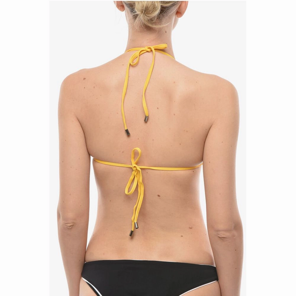 Karl Lagerfeld Logo Printed Triangle Bikini Women's Top