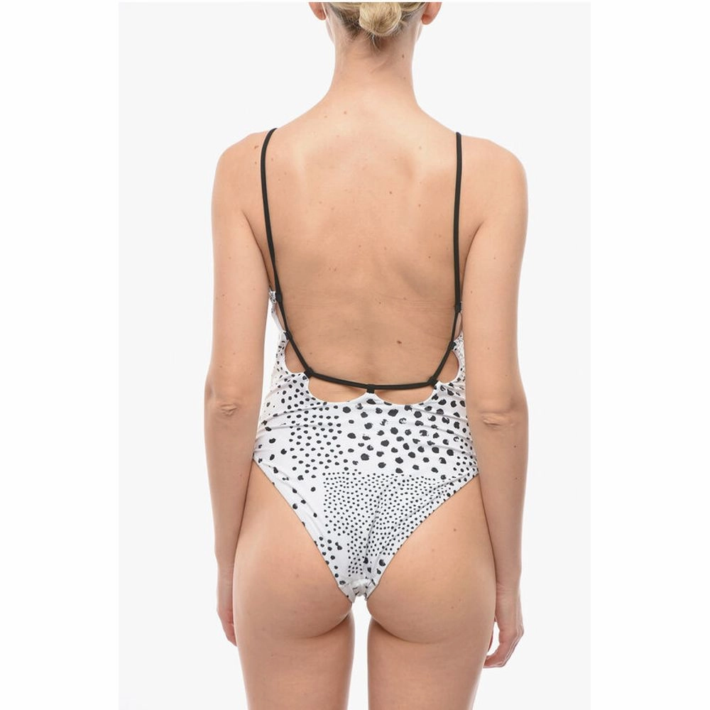 Karl Lagerfeld Open Back One-Piece Swimsuit with Contrasting Women's Details