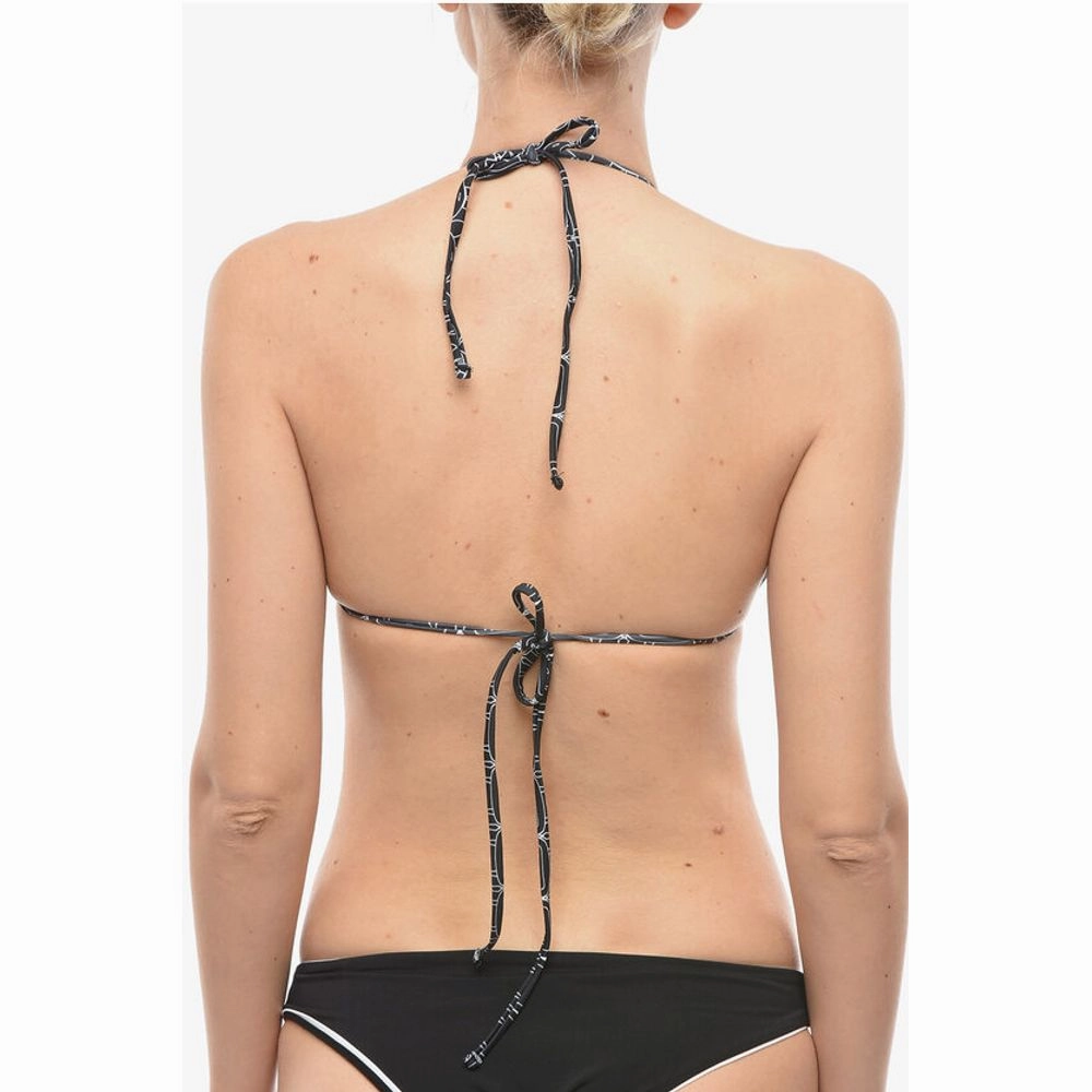 Karl Lagerfeld Triangle Bikini Top with All-Over Iconic Women's Print