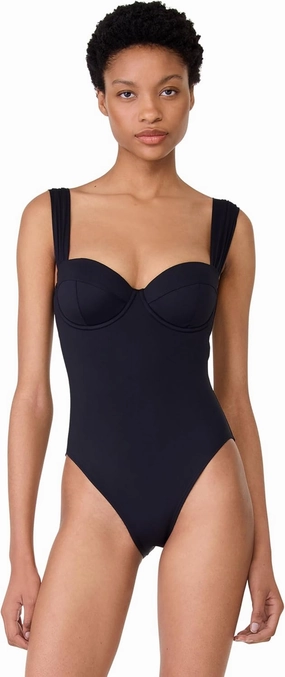 kate spade new york Women's Solid Underwire One Piece Swimsuit