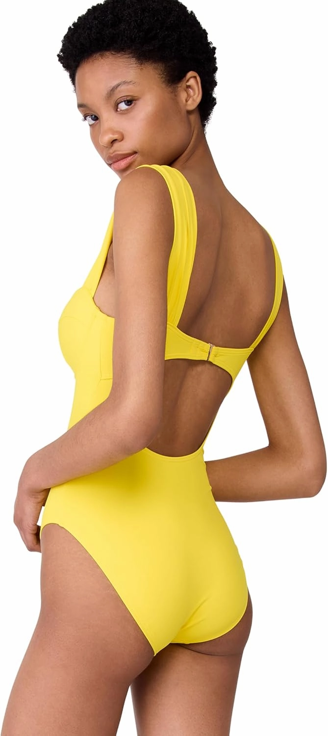 kate spade new york Women's Solid Underwire One Piece Swimsuit
