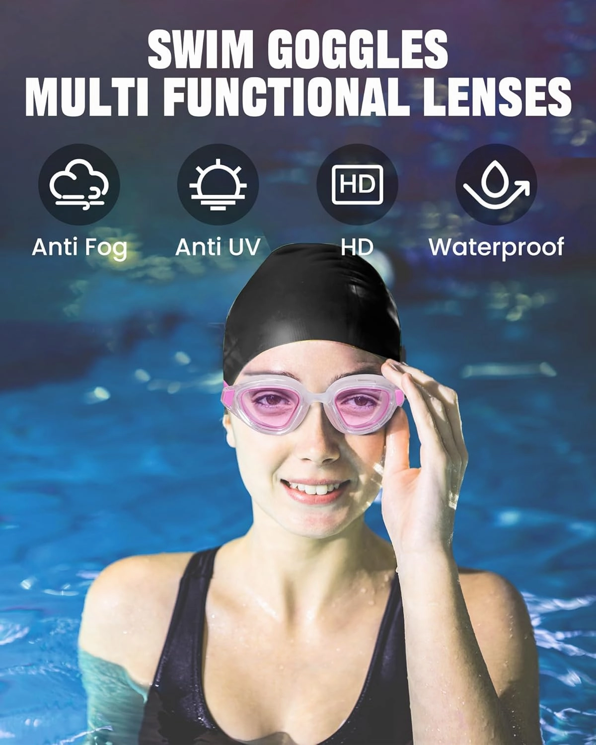 Keary Goggles Swimming Adult Swim Goggles for Men Women Swimming Goggles Youth UV Protection Anti-Fog Pool Water Goggles