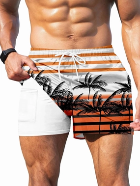 Keevoom Mens Swim Trunks Compression Liner Swim Shorts Swimwear Quick Dry Swimsuit Bathing Suits Board Shorts with Pockets