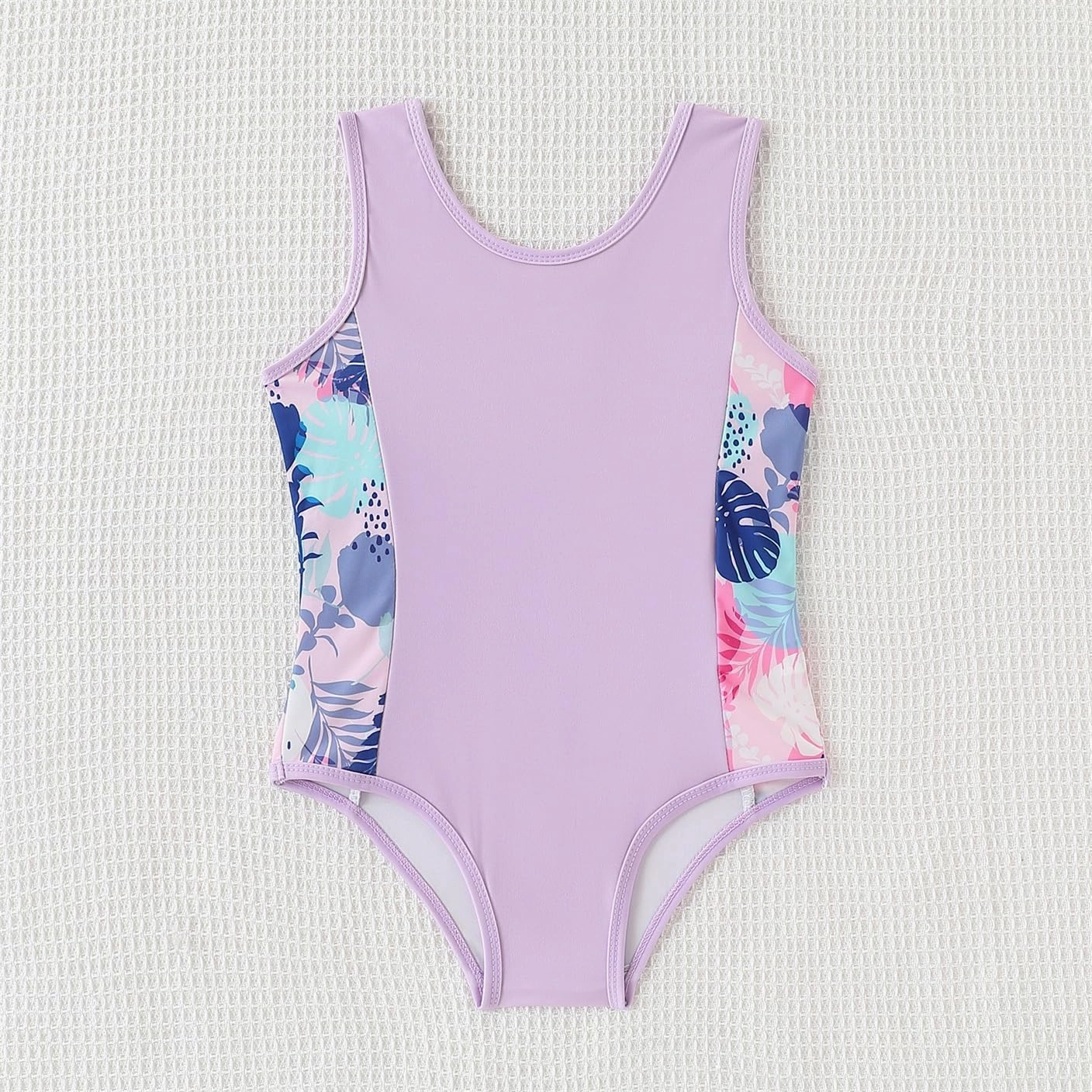 Kid Girl Swimsuit Bikini Set 2PC Bathing Suit for Girls, Tropical Girls' Full Coverage Swimwear Shorts Set