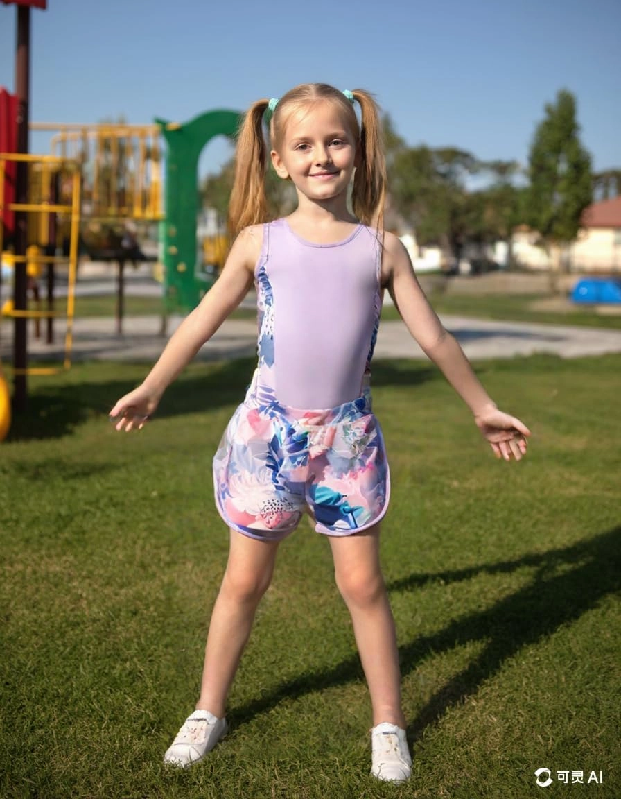 Kid Girl Swimsuit Bikini Set 2PC Bathing Suit for Girls, Tropical Girls' Full Coverage Swimwear Shorts Set