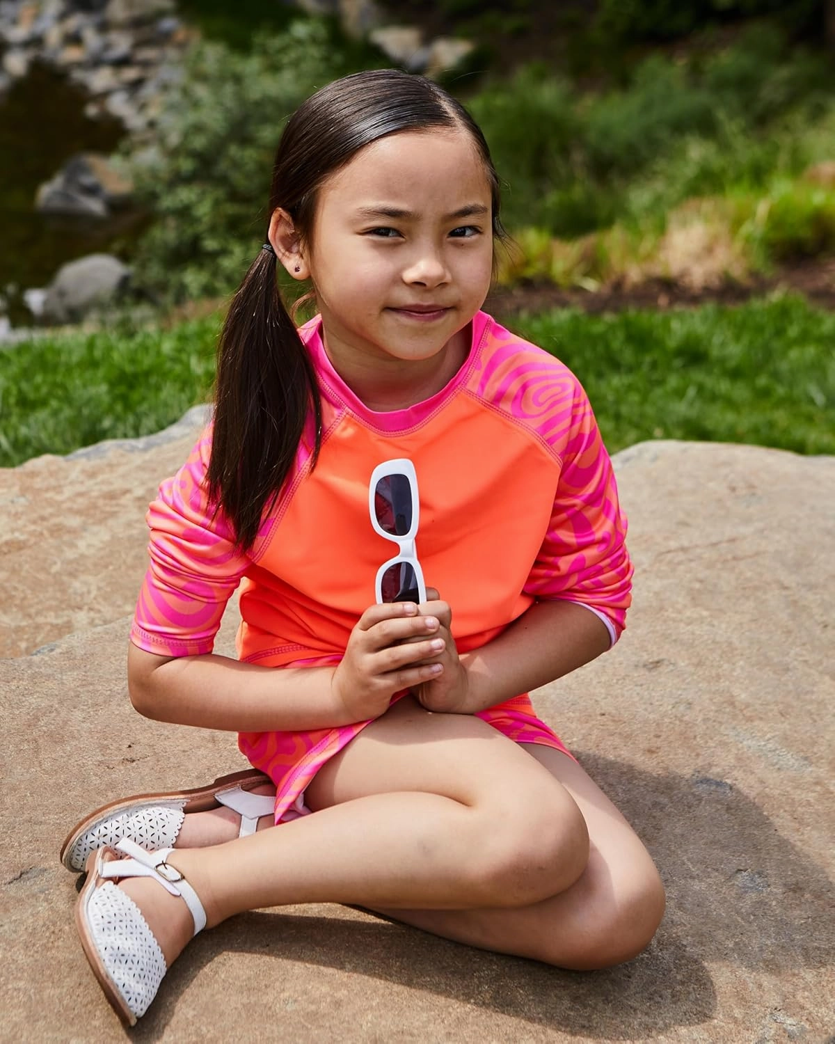 Kids Swim Set for Girls & Boys with Long Sleeve Rash Guard, Swim Shorts, Sunglasses for Ages 3-10 Years