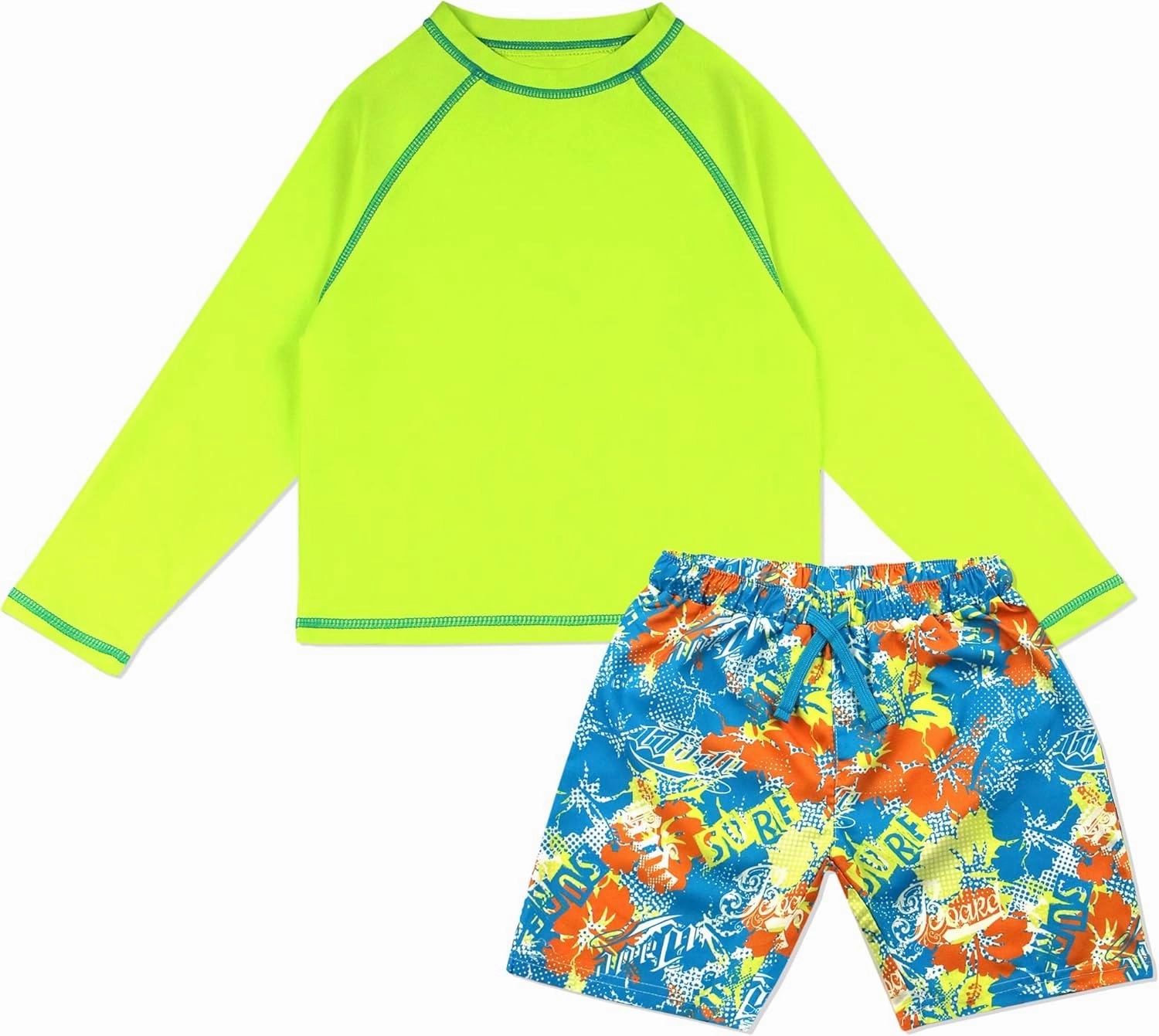 Kids Swim Set for Girls & Boys with Long Sleeve Rash Guard, Swim Shorts, Sunglasses for Ages 3-10 Years