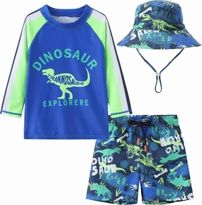Kids Swimsuit Boys Rash Guard Swim Trunks UPF 50  Fishing Surfing Beach Bathing Suit Quick Dry Toddler Swimwear Set