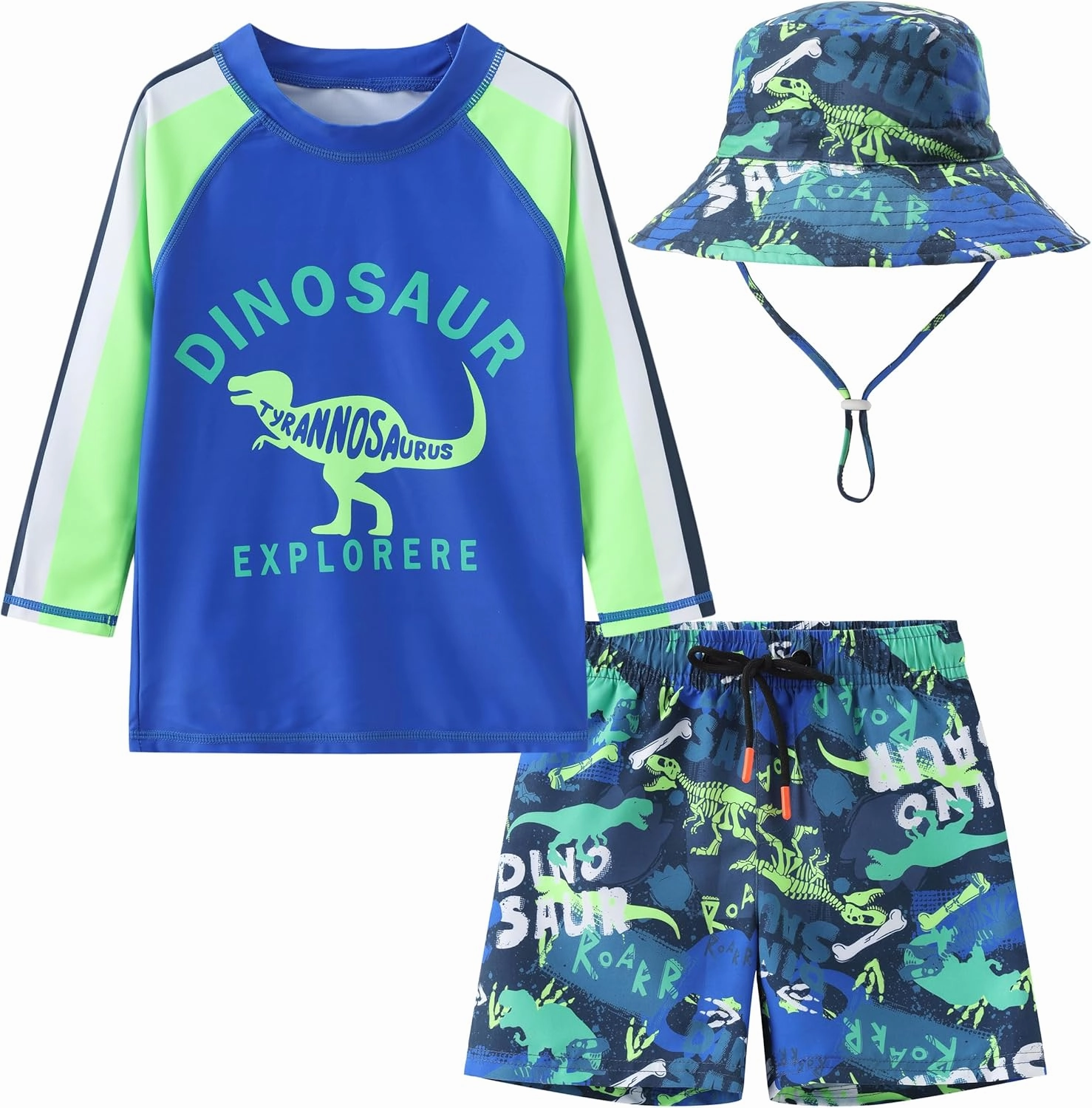 Kids Swimsuit Boys Rash Guard Swim Trunks UPF 50  Fishing Surfing Beach Bathing Suit Quick Dry Toddler Swimwear Set