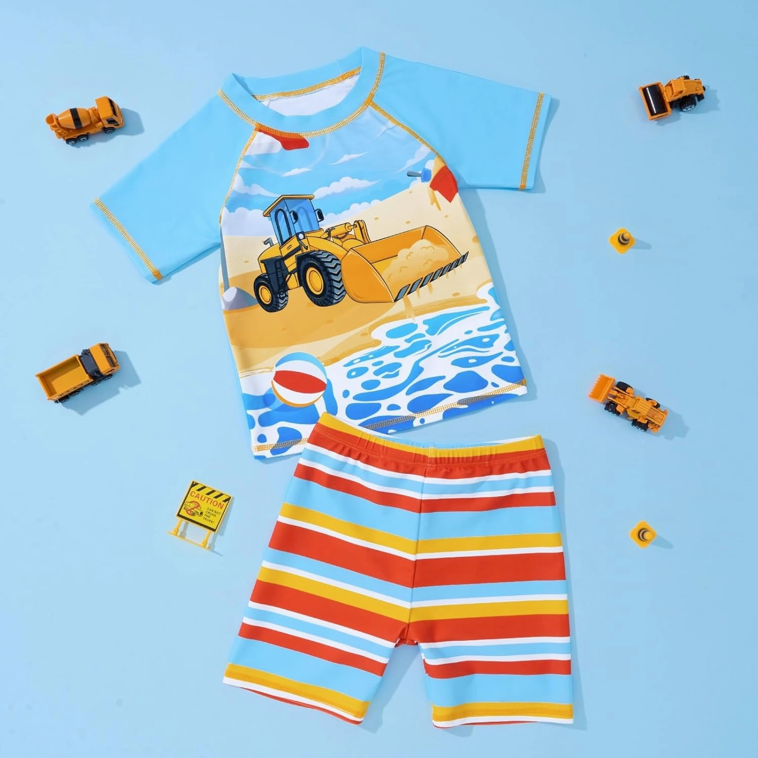 Kids Swimsuit Boys Two Pieces Shark Swimsuit Toddler Rash Guard and Trunk