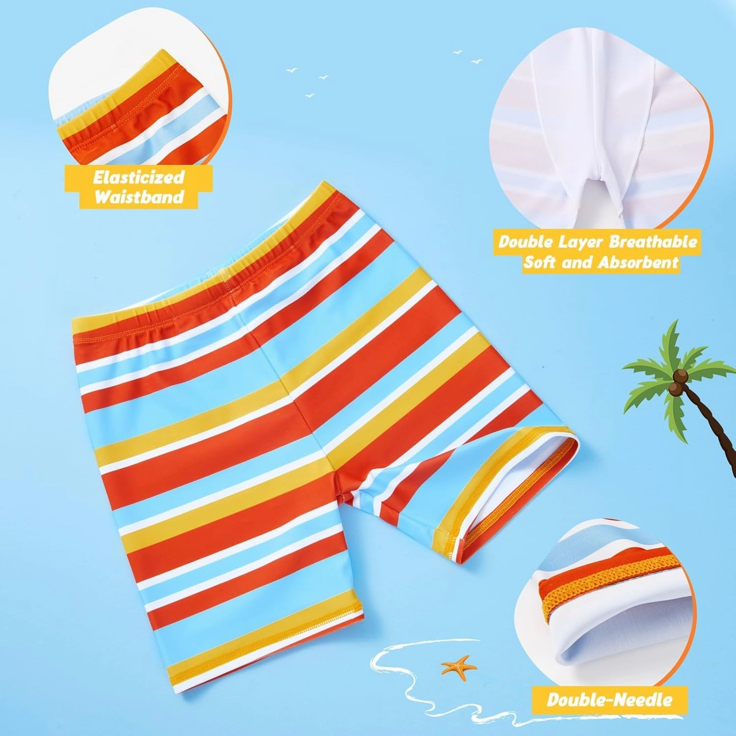 Kids Swimsuit Boys Two Pieces Shark Swimsuit Toddler Rash Guard and Trunk